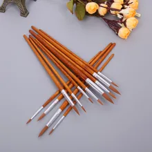 12 шт Кисть для рисования, ручка, набор нейлоновых волос, акриловая Акварельная кисть для рисования, Круглый острый кончик