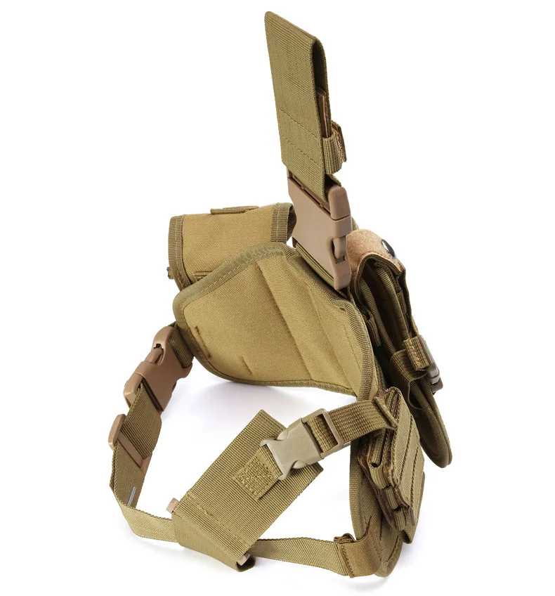 pistola coldre perna cabide camuflagem bolsos pacote coxa saco de caça