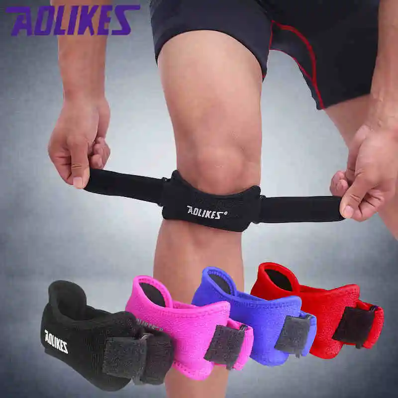 

AOLIKES 1PCS Professional Adjustable Sports Leg Knee Pads Support Brace Wrap Protector Pads Sleeve Cap Patella Guard