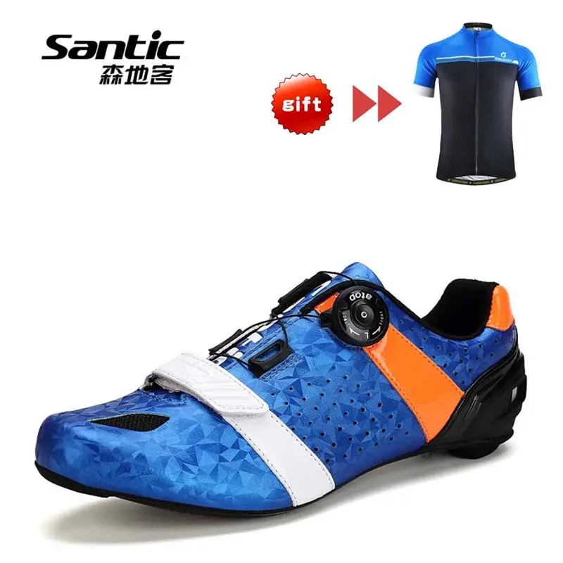 

SANTIC Cycling Shoes Carbon Fiber Road Bicycle Shoes Auto-lock Athletic Ultralight Breathable Road Bike Shoes Cycling Equipment