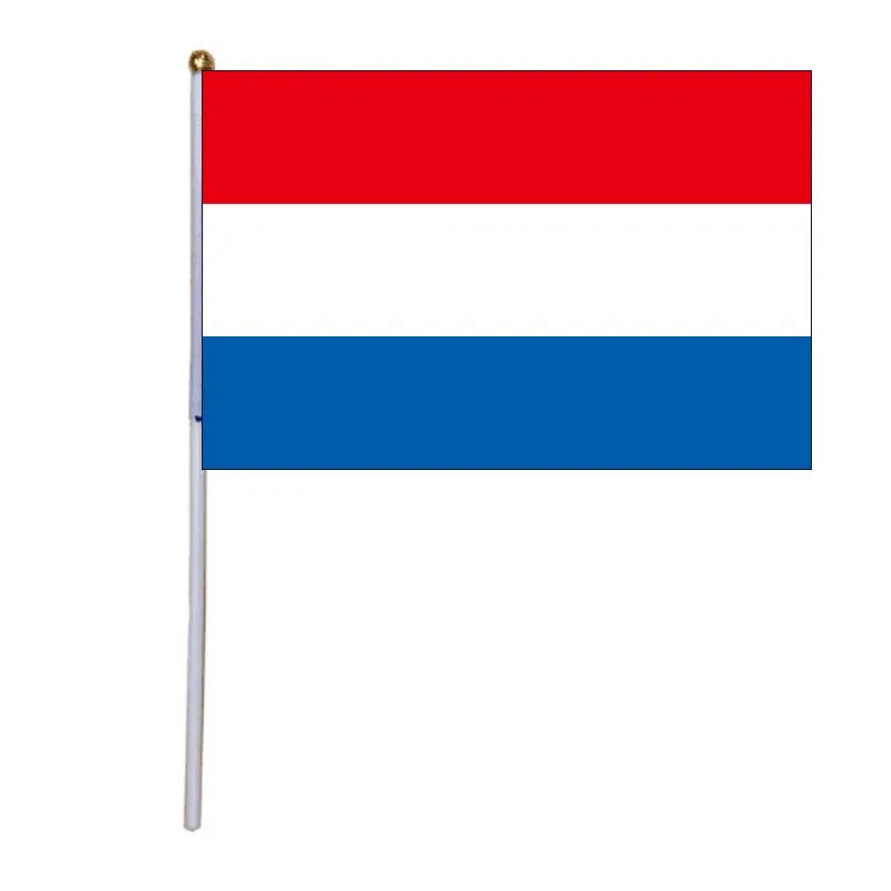 

free shipping xvggdg 100pcs 14 * 21cm netherlands hand flag netherlands Hand Waving National Flag