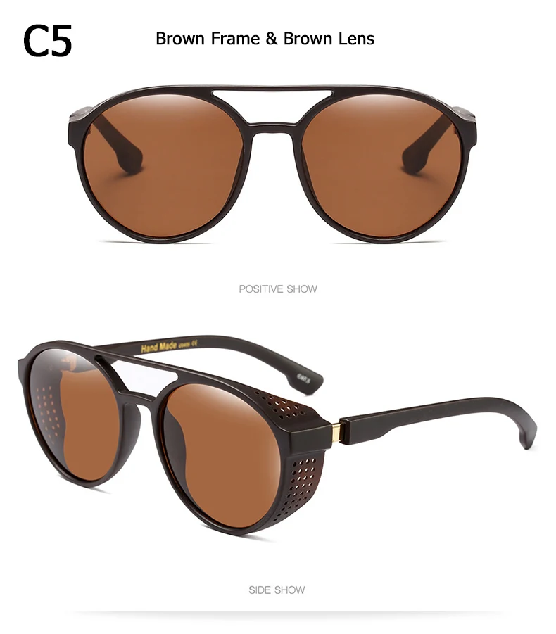 JackJad новая мода круглая оправа стимпанк стиль боковые солнечные очки с сеткой мужские брендовые дизайнерские Винтажные Солнцезащитные очки Oculos De Sol 97373