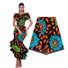 Элегантная Анкара африканская расписаная восковая ткань настоящий голландский воск хлопок лучшее качество Африка швейный материал для свадебного платья 6 ярдов