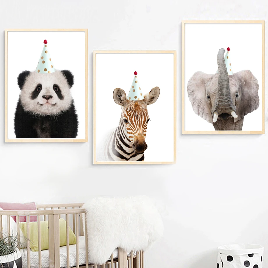 

Zebra Panda Elephant Wall Art Canvas Painting Nordic Posters And Prints Animals Canvas Art Wall Pictures Kids Room Bedroom Decor