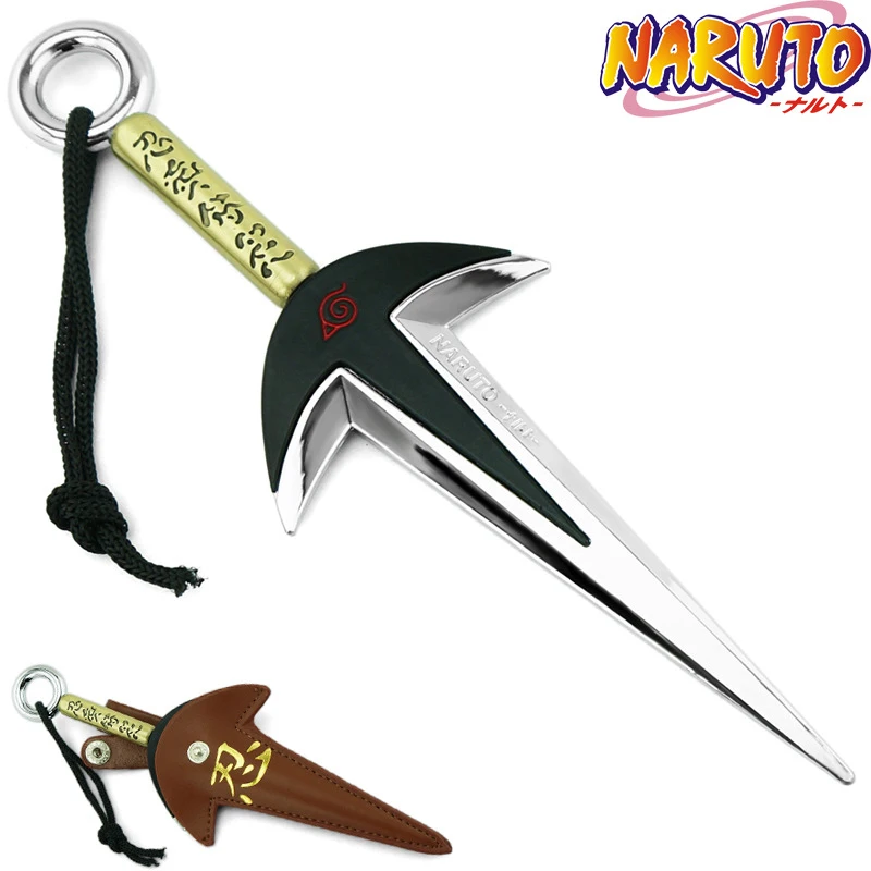 

Single Sale Naruto Anime Cosplay 18CM Naruto Ninja Battle Dart And Leather Sheath Action Figure Japanese Toys For Children Gift