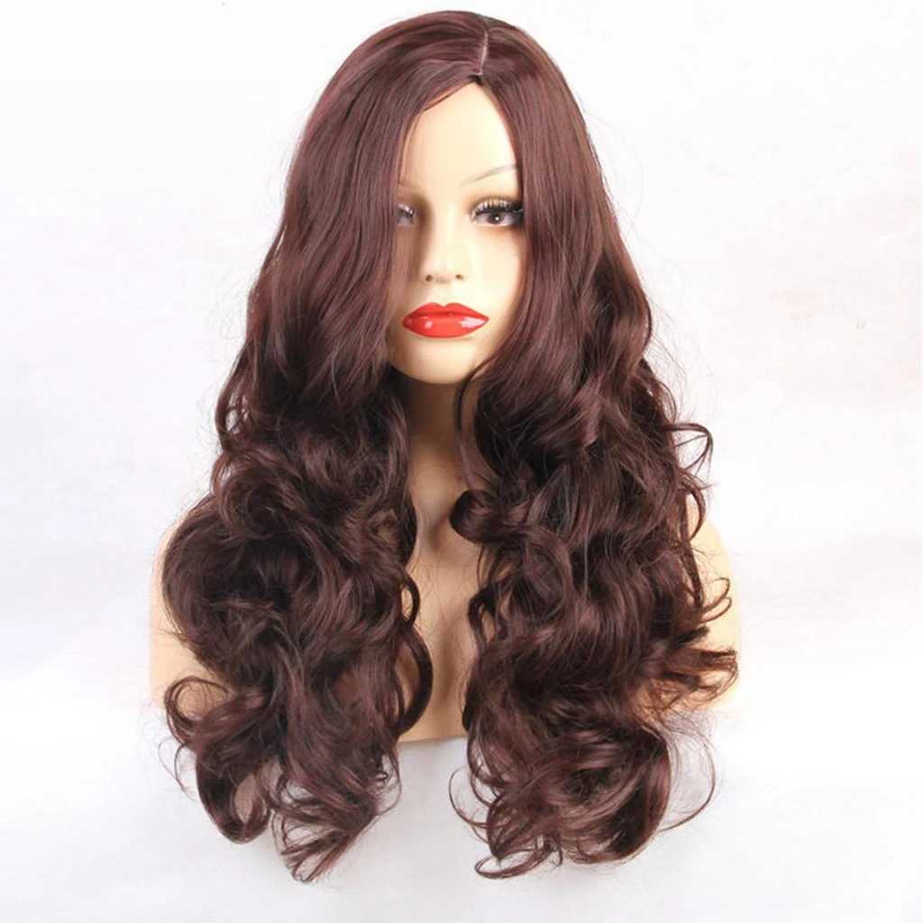 

Long Curly Wavy Wig, Natural Looking Fluffy Curls Hairpieces for Women