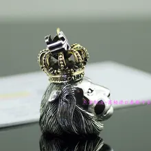 Раста Вибрации Золото 925 чистого серебра Король Лев Подвеска