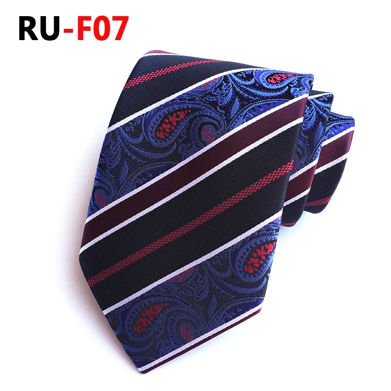RU-F07 67 цветов, шелковый галстук для мужчин, жаккардовый, 8 см, Модный Цветочный галстук, деловой галстук для свадебной вечеринки, галстук, подарок для Него - Цвет: RU-F07