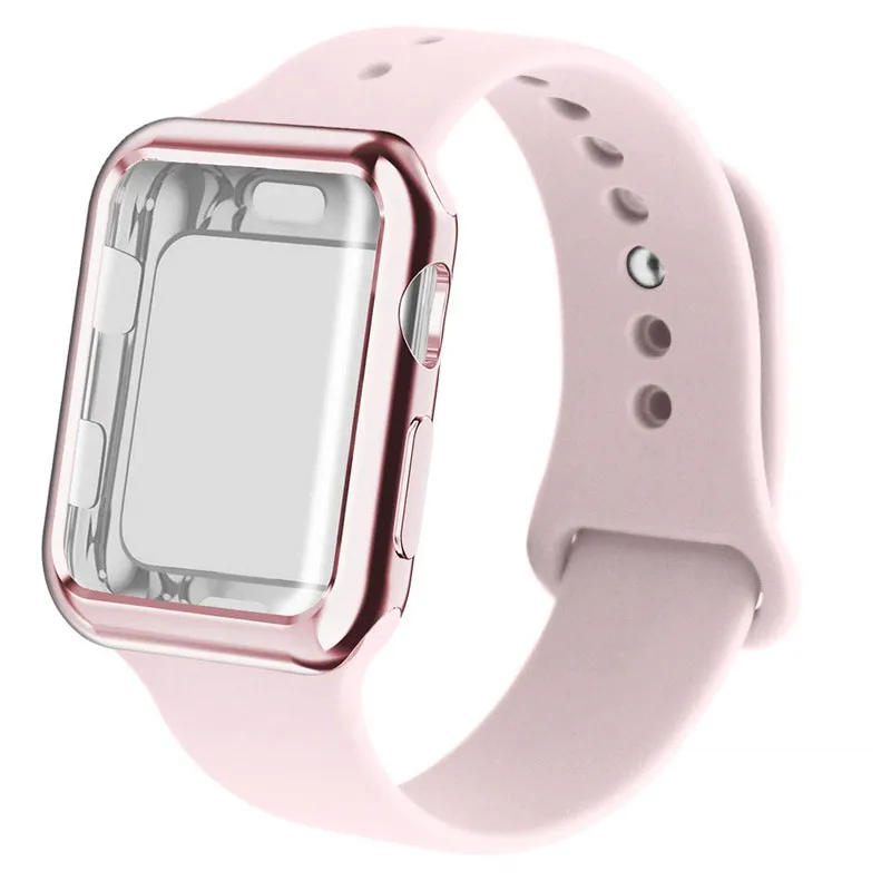 Ремешок для Apple Watch Series 4 44 мм 40 ремешок 1/2/3 38 42 силиконовый спортивный с ТПУ чехол