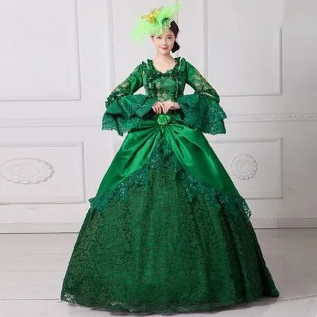 Gaun putri eropa untuk wanita hijau royal tema gaun royal 