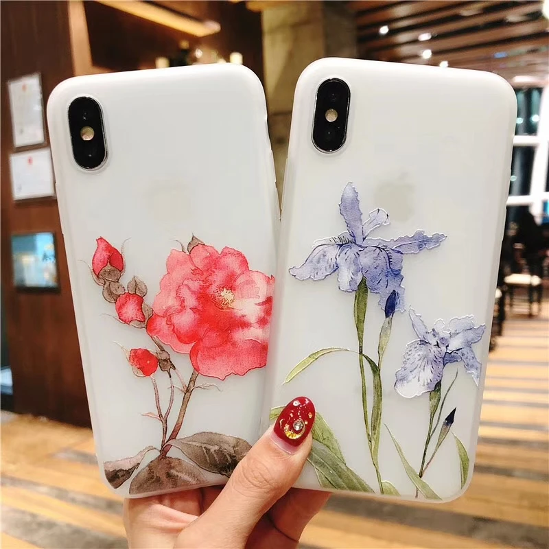 

3D Emboss Flower Case For Huawei P30 P20 P10 P9 P8 Mate 20 10 Lite Pro Y6 Y9 2018 P Smart 2019 Nova 3 3i 4 For Honor 7A Pro