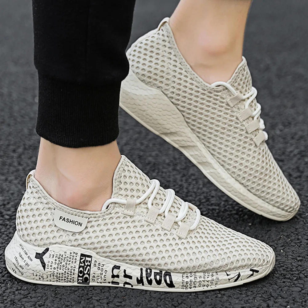 2019 Summer men's flying woven mesh breathable sports shoes platform lightweight non-slip comfort sneakers homens for male 40J14 (15)