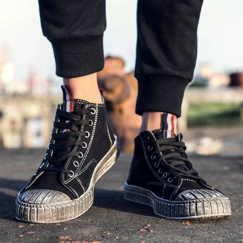 

Men Shoes Casual Spring Autumn Style Breathable Light Soft Canvas Classical Flats Fashion Lace-up Driving Shoes
