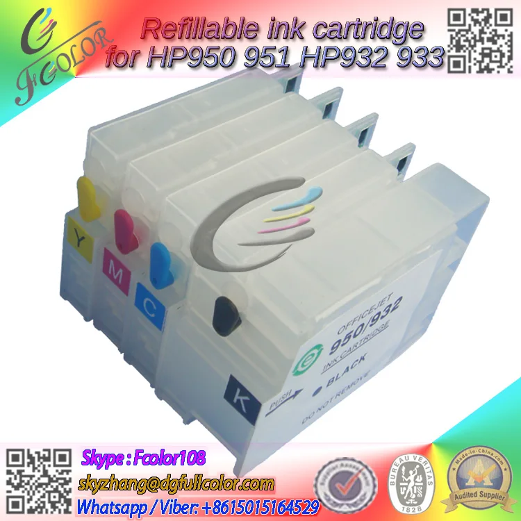 

Fee shipping Refillable Ink Cartridge with Chip for hp950 951 Cartridge use on Officejet pro 8100 6100 8600 Ink Cartridge