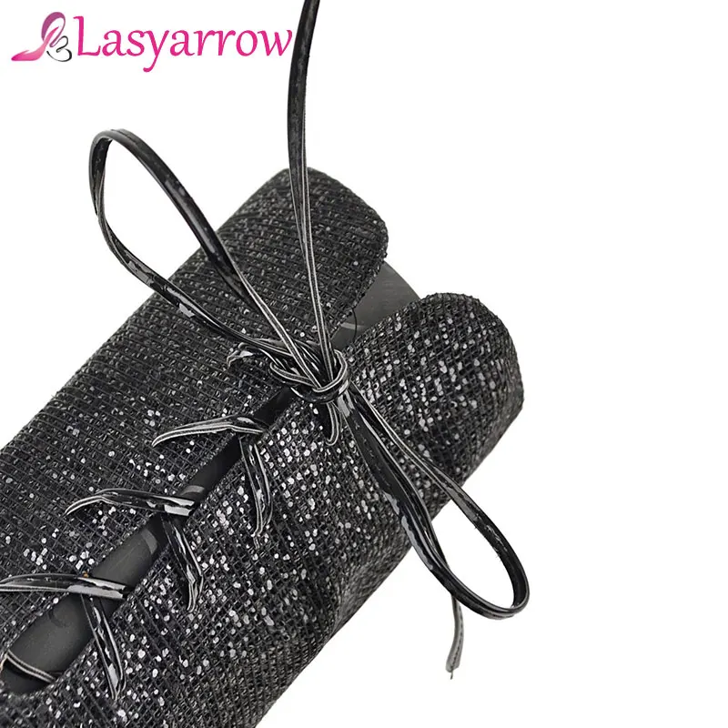 Женские сапоги Lasyarrow на высоком каблуке длинные до бедра шнуровке выше колена