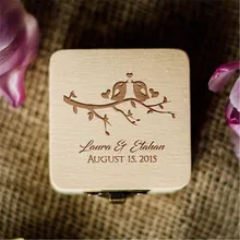 Персональный деревенский держатель для обручального кольца деревянный ящик на заказ имя и дата кольцо предъявителя коробка путешествия тема свадебные украшения