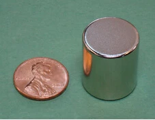 

NdFeB Cylinder Magnet 3/4" dia.x7/8" thick Rod Neodymium Permanent Magnets Grade N42 NiCuNi Plated Axially Magnetized