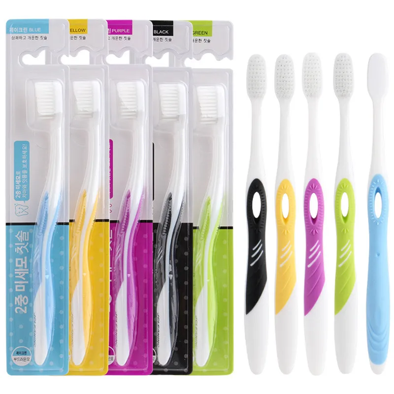 30pcs/sets Adult toothbrush Medium soft toothbrush color handle carbon