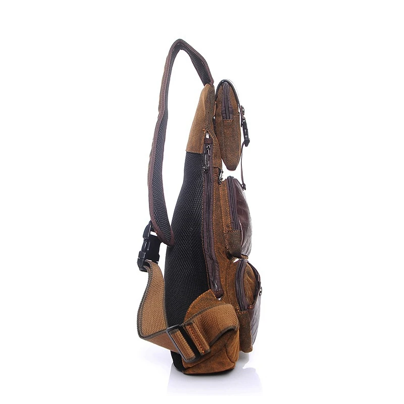 Новая модная винтажная нагрудная сумка полумесяца, водонепроницаемая холщовая мужская сумка-мессенджер, повседневная дорожная сумка через плечо, высокое качество