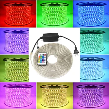 

AIMENGTE AC220V RGB/Bule/Green/Red/White /Warm white color LED strip lamp 1M/2M/3M/4M/5M//10M/15M Waterproof Decoration Light
