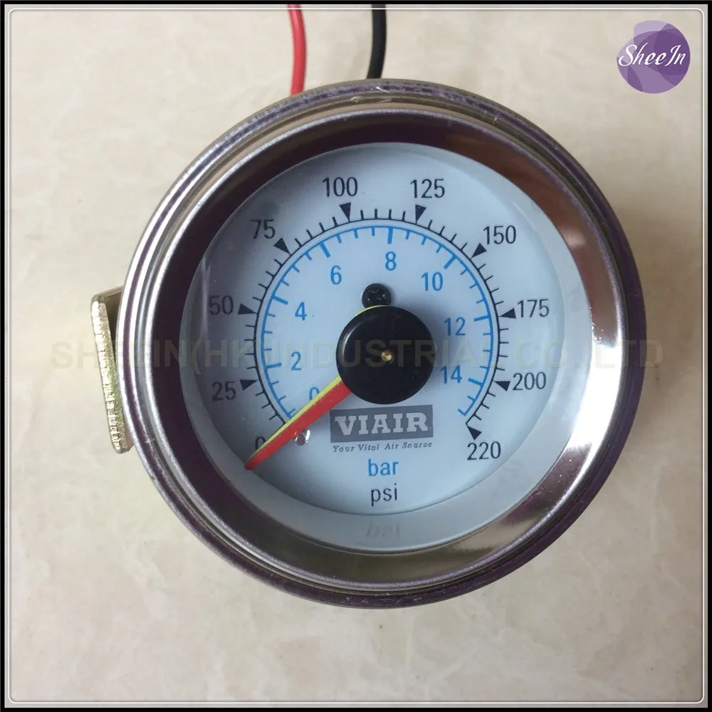VIAIR Double pointer air gauge DUAL needles 0 220PSI white face