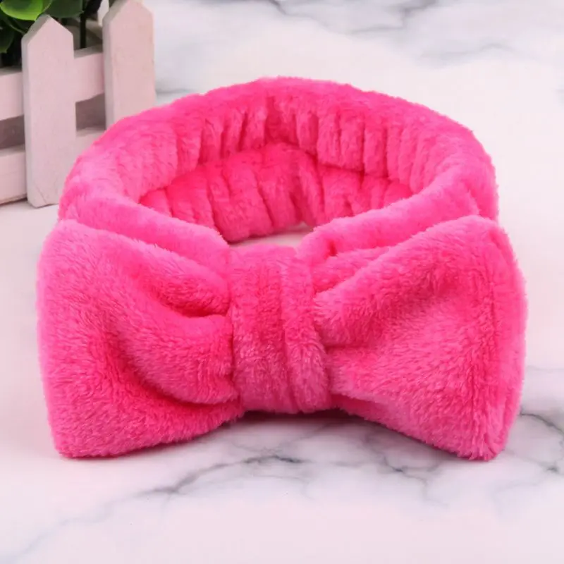 white hairband Лидер продаж, женские повязки на голову omg, повязка для макияжа, эластичная бархатная повязка на голову с бантом, коралловый флис, модные аксессуары для волос для девушек - Цвет: white hairband