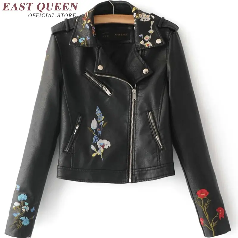 US $39.6 45% OFF|Women's leather jacket full sleeve casual slim embroidered floral outwear short jacket turn down collar jacket DD228 F in Jackets US $39.6 45% OFF|Women's leather jacket full sleeve casual slim embroidered floral outwear short jacket turn down collar jacket DD228 F in Jackets