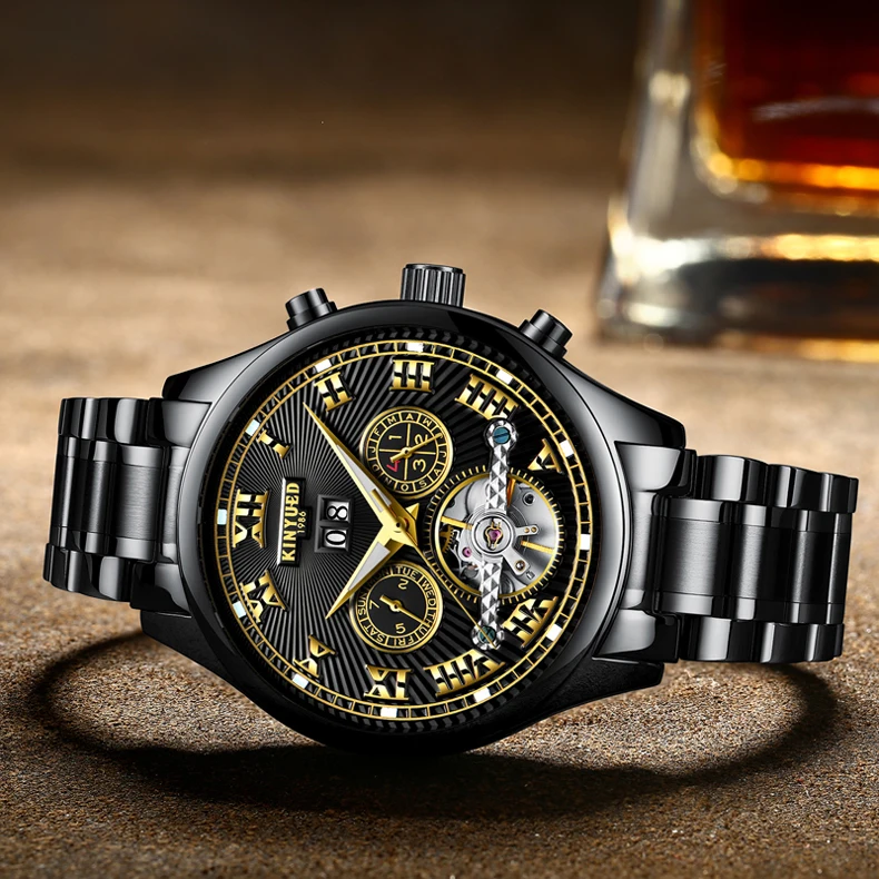 masculinos automáticos horloges à prova dwaterproof água