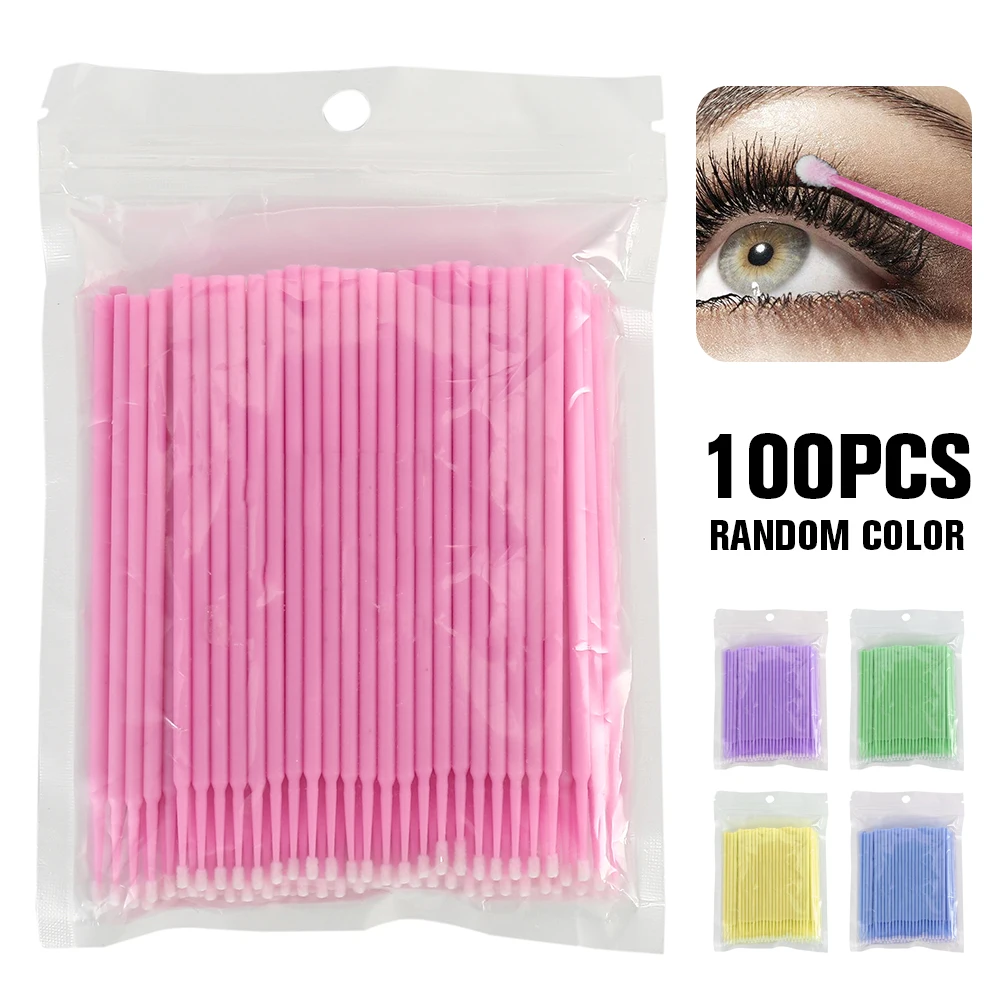 

100PCS/Lot Disposable Eyelash Brushes Swab Microbrushes Eyelash Extension Tools Individual Eyelashes Removing Tool Applicators