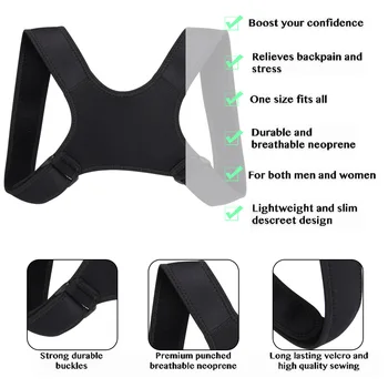 

High Posture Corrector Fracture Support Back Shoulder Correction Brace Belt Strap DOG88