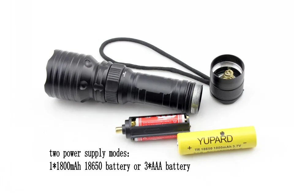 Yupard Дайвинг дайвер Q5 светодиодный фонарик факел Подводный Водонепроницаемый лампы AAA/18650 Кемпинг с аккумулятором зарядное устройство