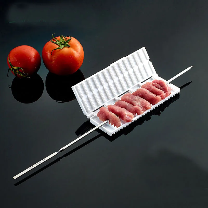 

2 PCS White Wear String BBQ Accessories Multi-function BBQ Skewer machine Wear Meat Vegetable string Cooking Tools Accessory