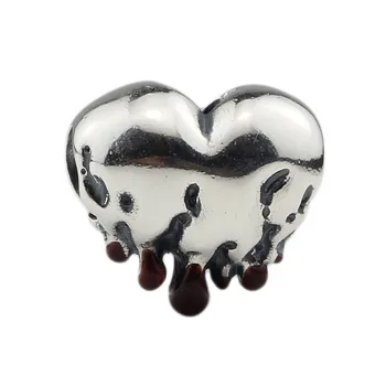 

Beads Hunter 925 Sterling Silver Melting Heart - Chocolate Tips Charm Bead Fit Bracelet Jewelry