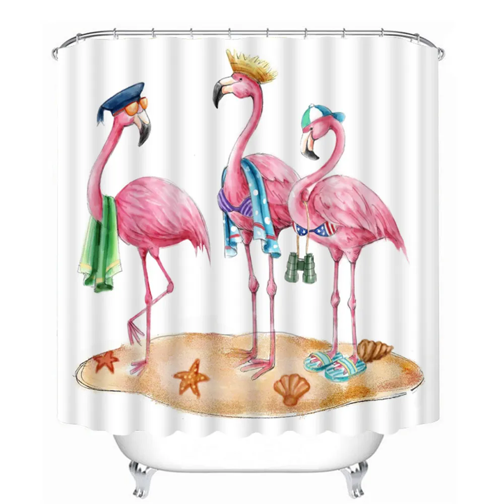 

Bikini Whooping Crane Vacation Design Shower Curtain Waterproof, whooping crane Birds Shower Curtain W150XH180/W180XH180