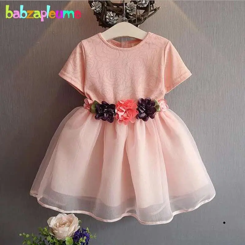 

2019 Children Clothes Spring Summer Korean Kids Dresses For Girls Fashion Cartoon Flowers Cotton Baby Princess Tutu Dress 009