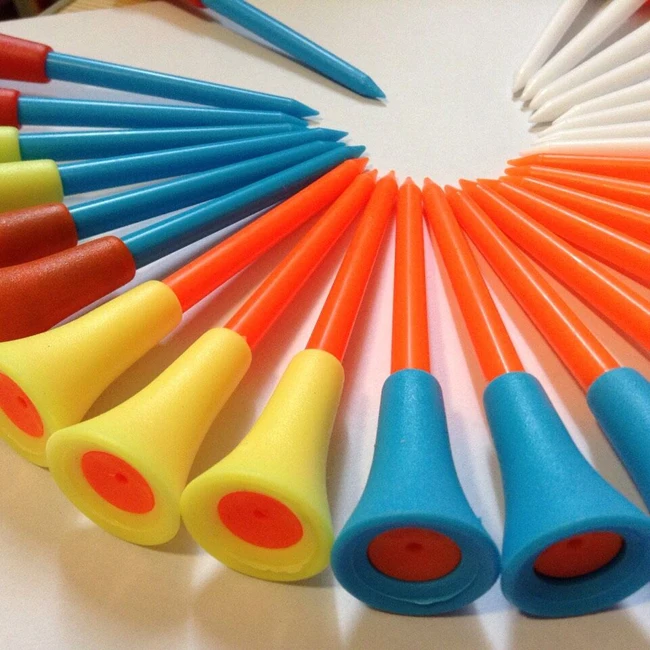 50pcs bulk Assorted color plastic golf tee with rubber tip 50pcs bulk Assorted color plastic golf tee with rubber tip