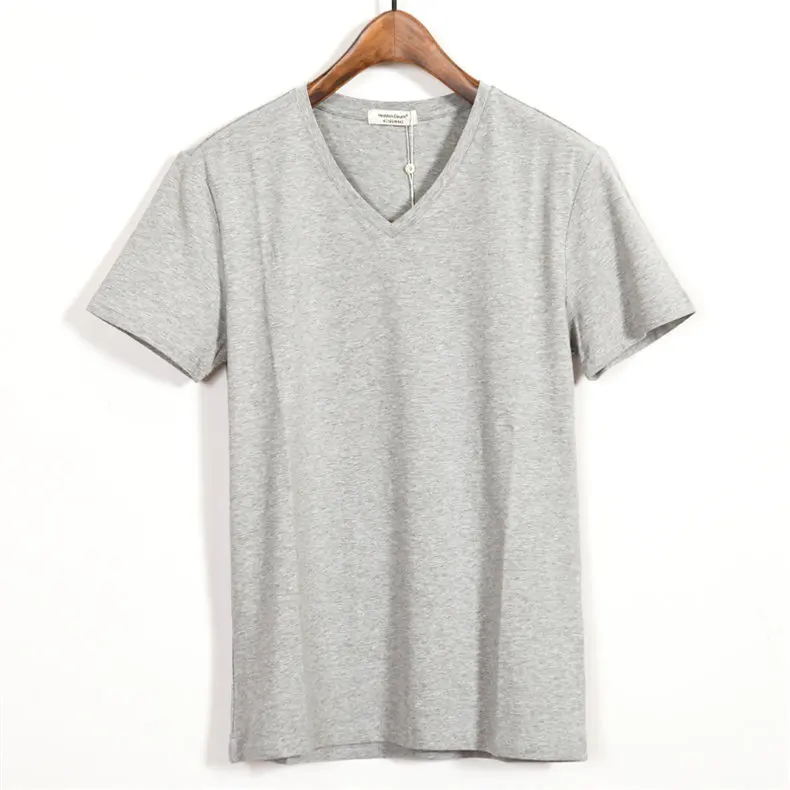Super quality Mens V neck T shirts Cheap price Casual male short Top Tees Black White Gray Pink Blue Large size Brand clothing-01