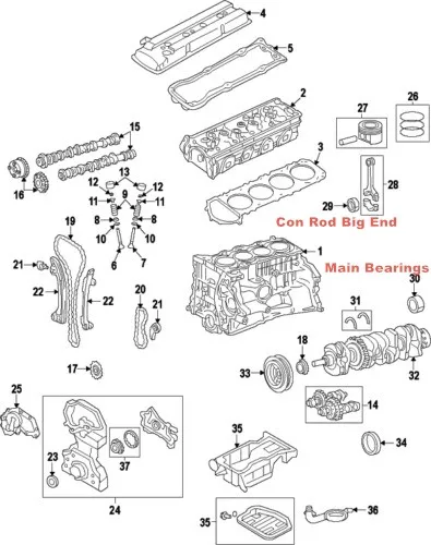 Шатун для FITHYUNDAI Elantra Grandeur Santa Fe Trajet Tucson D4EA 2.0L D4EB 2.2L L4 23510 27400 27300| |