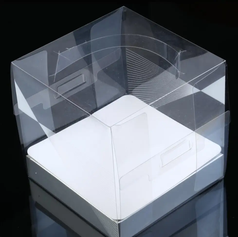 6 inch high quality small clear cake box cheese cake box in Gift Bags