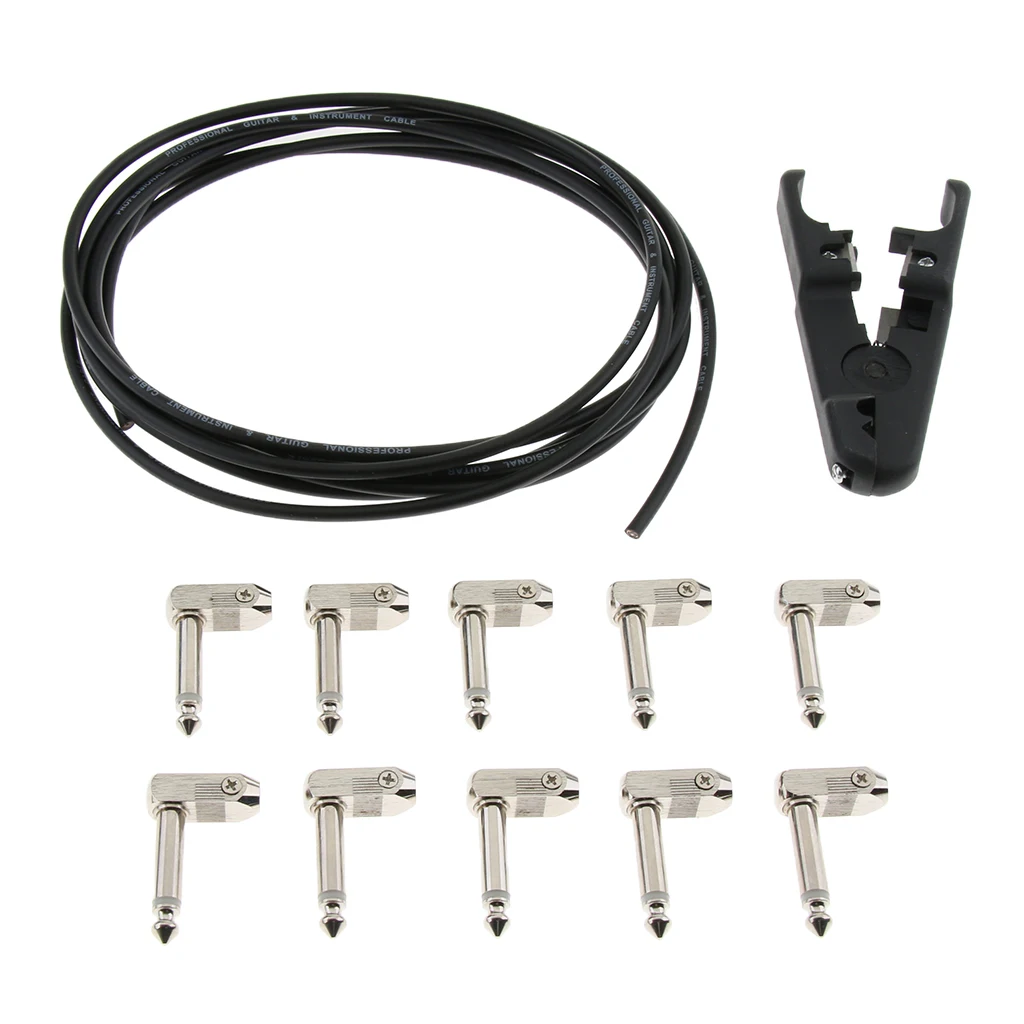 6.35mm Audio Pedal Board Kit DIY Patch Cables Cords for Guitar Bass Accessories