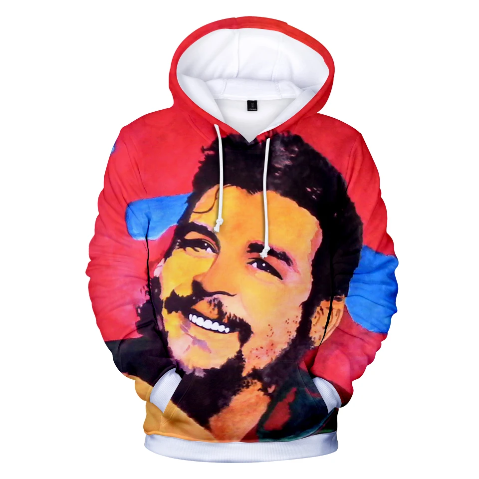 Толстовка с капюшоном 3D принтом Che Guevara Повседневная Удобная длинным рукавом для