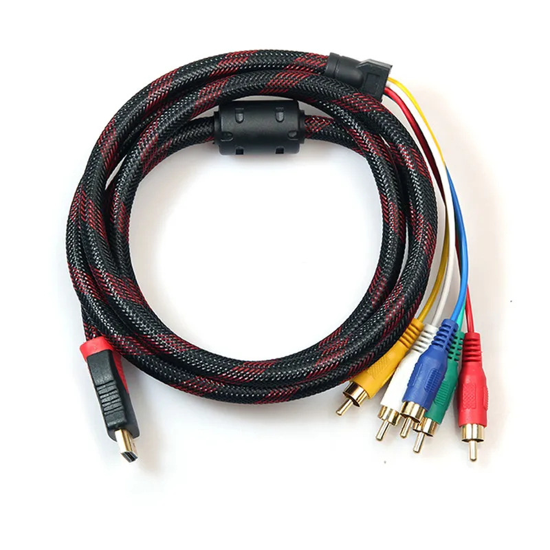 1.5M 5FT Male HDMI to 5 Male RCA Audio Video Cable Component Convert RGB YPbPr AV Composite Cable for XBox 360 HDTV etc H35 1.5M 5FT Male HDMI to 5 Male RCA Audio Video Cable Component Convert RGB YPbPr AV Composite Cable for XBox 360 HDTV etc H35