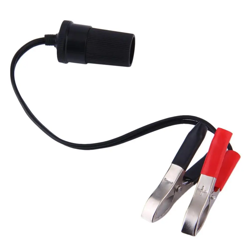 

12 Volt Battery Terminal Clip-on Cigar Cigarette Lighter Power Socket Adapter Plug Car Boat Van For Camping