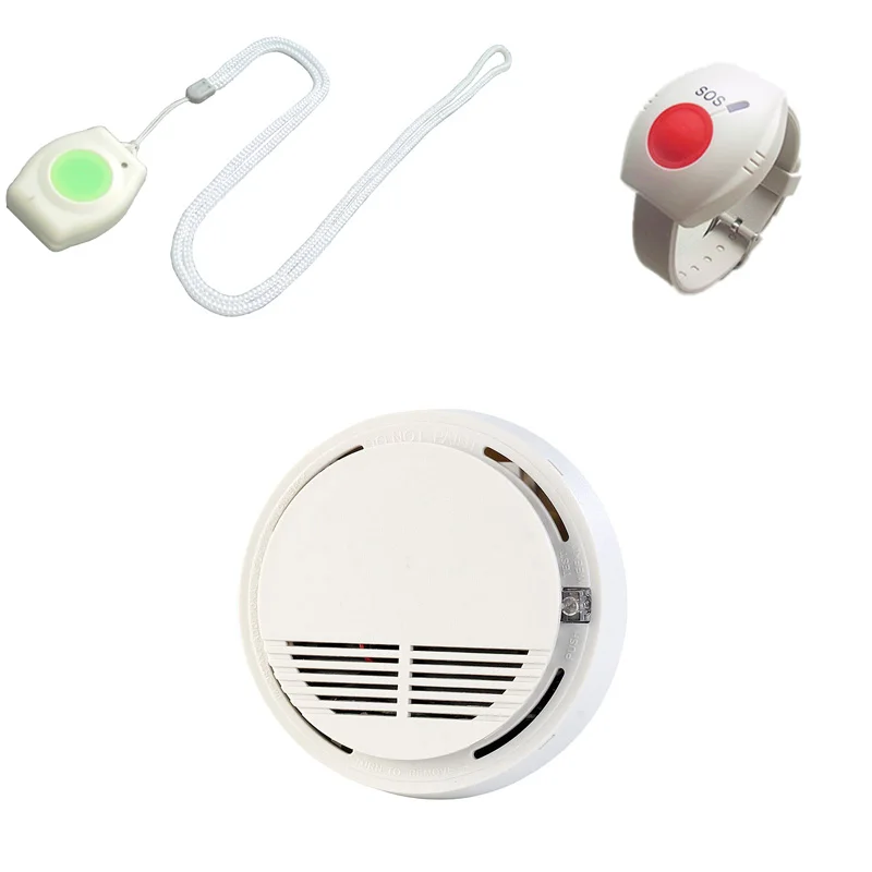 

Panic Button Alarm GSM SOS Button Wireless 433MHz For Elderly Smoke Detector Sensor Fire Alarm Photoelectric Smart Home System