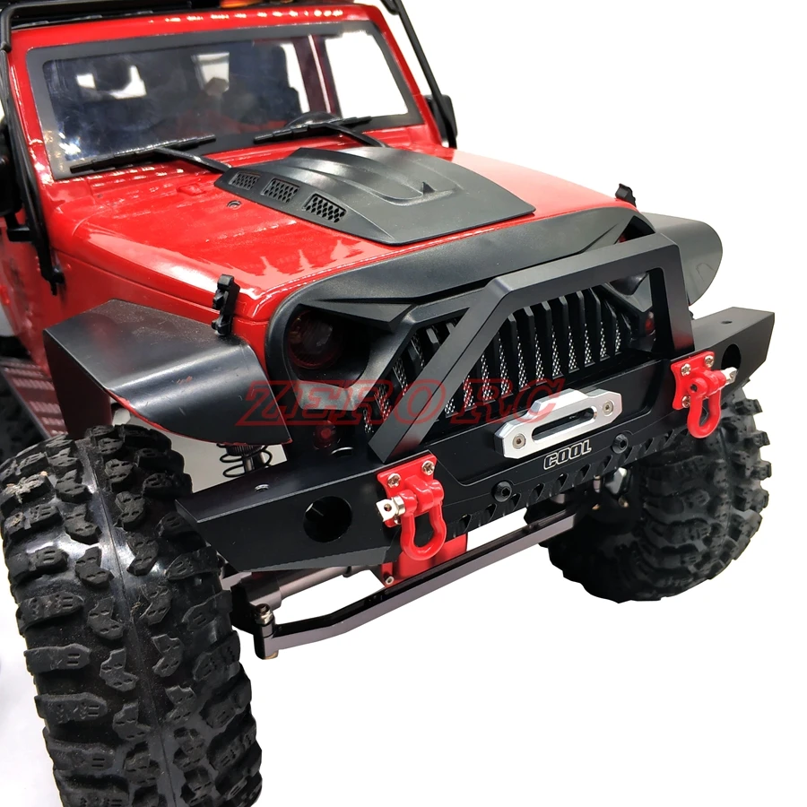 METAL FRONT BUMPER BULL BAR W// LED FOR 1//10 Traxxas TRX-4 AXIAL SCX10 II JEEP