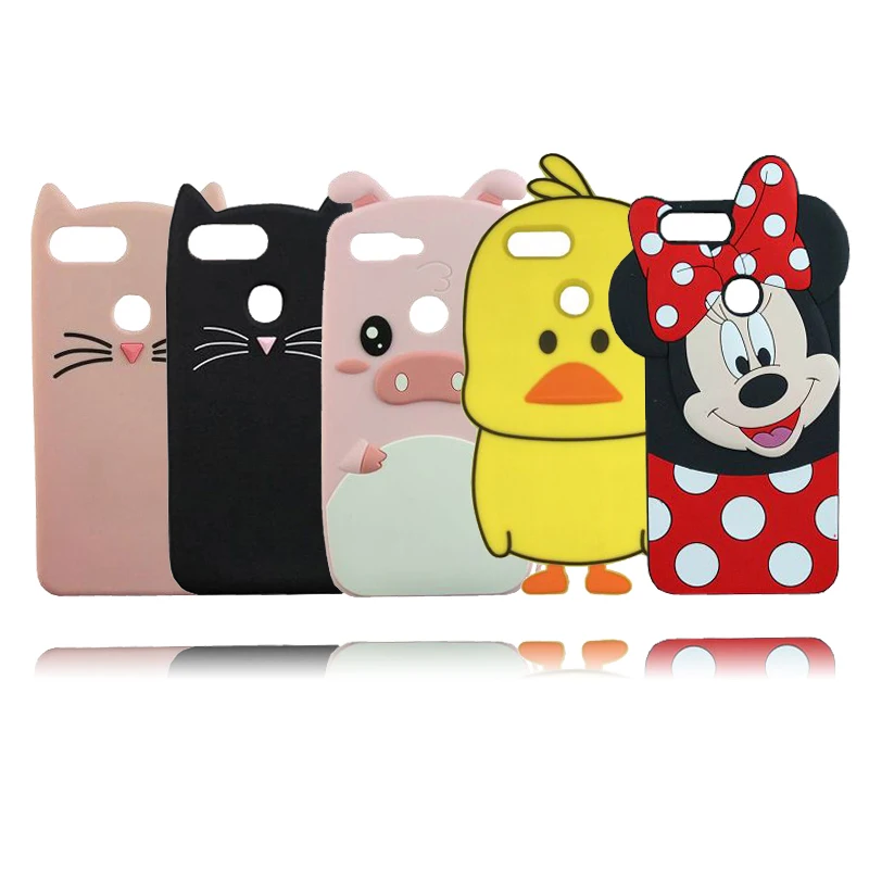 

Silicone Cartoon Pig Duck Cat Minnie Cell Phone Back Case Cover For Xiaomi Mi 8 Lite