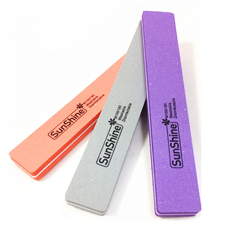 NEW 100/180 Spong Nail File Buffer Washable Nail File Reusable Double
