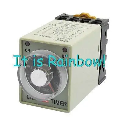 

Free Shipping AH3-3 0-10 Sec 8 Pins Plastic Housing Delay Timer Time Relay 380VAC w Base