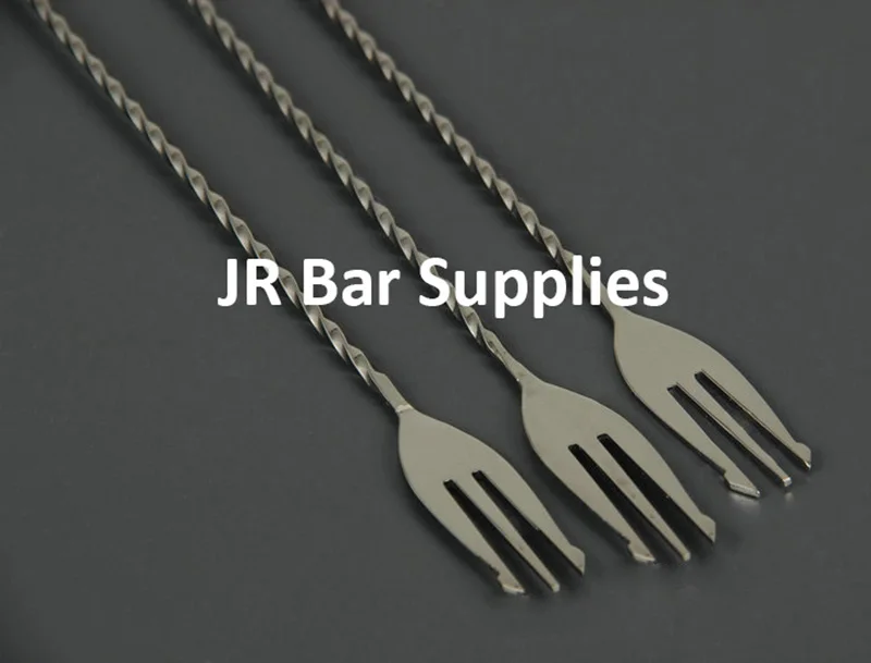 1PCS Trident Bar spoon Cocktail Mixing Spoon 30cm/40cm/50cm, Stainless Steel, Gunmetal Black