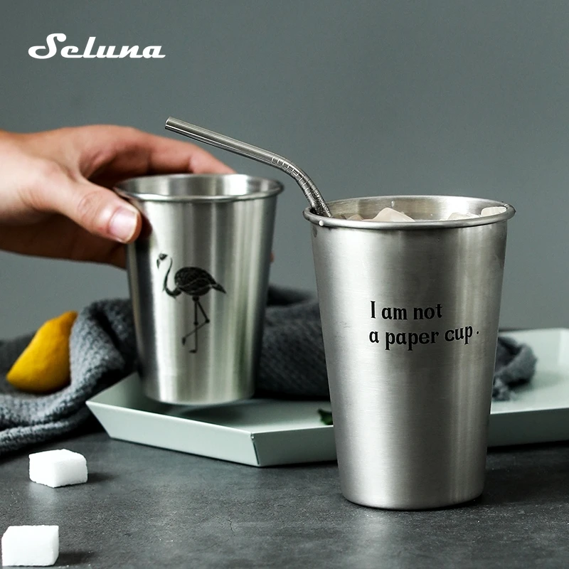 

Coffee Mugs with Straws Tumblers Stainless Steel Cup Coffee Mug with Lid Milk Tea Cups Big Travel Mug Flamingo Tumbler 350/500ml